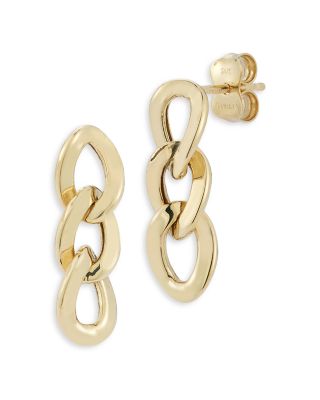 Chain Link Earrings in 14K Yellow Gold