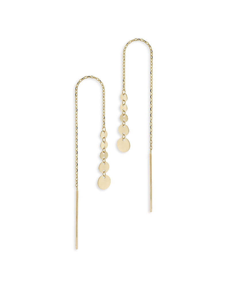Moon & Meadow 14k Yellow Gold Polished Graduated Disc Threader Earrings In Gold