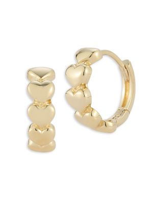 Bloomingdale's Fine Collection Polished Heart Huggie Hoop Earrings