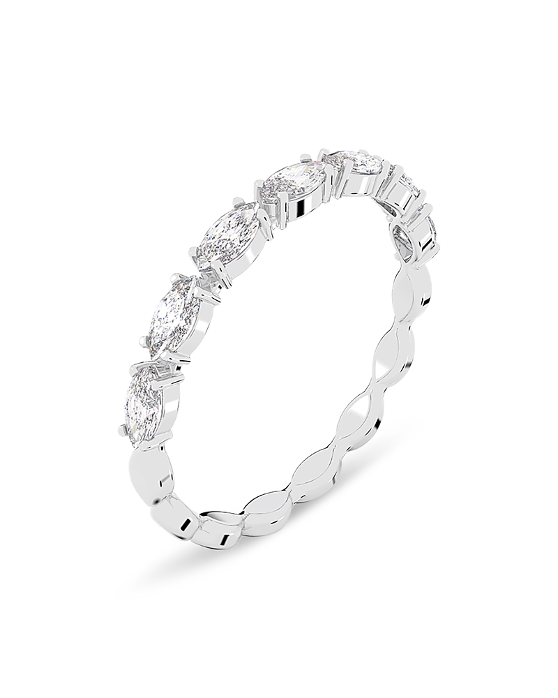 Swarovski Matrix Marquise Cut Stack Ring In Rhodium Plated In Metallic
