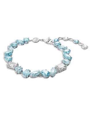 Gema Blue Crystal Mixed Cut Link Bracelet