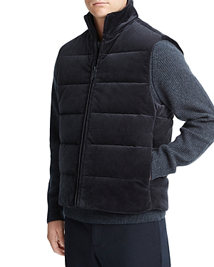VINCE WIDE WALE CORDUROY QUILTED FULL ZIP PUFFER VEST