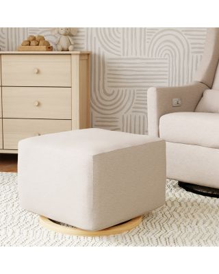 Kiwi Gliding Ottoman with Light Wood Base