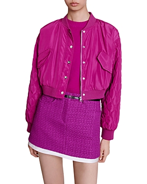 Shop Maje Badiane Jacket In Fuchsia Pink
