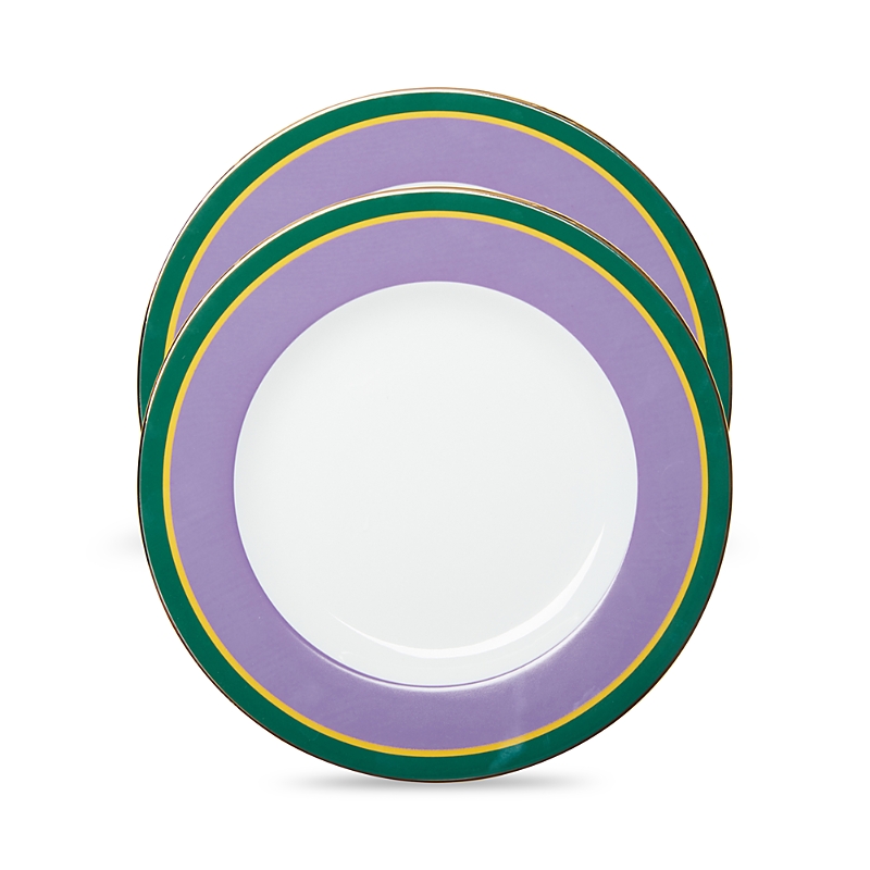 La Doublej Painted Trim Dinner Plates, Set Of 2