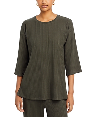 Eileen Fisher Ribbed Crewneck Long Top