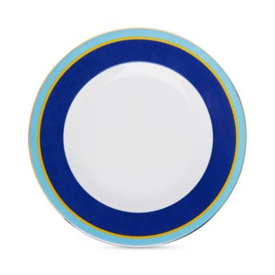 Painted Trim Dinner Plates, Set of 2