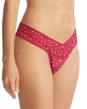 Shop Hanky Panky Leopard Cross Dye Low Rise Thong In Berry Sangria/pink