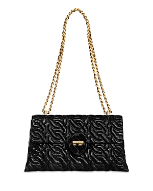 Shop Rebecca Minkoff Double Gusset Quilted Leather Crossbody In Black