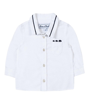Tartine Et Chocolat Boys' Hedgehog Embroidered Collared Shirt - Baby In White