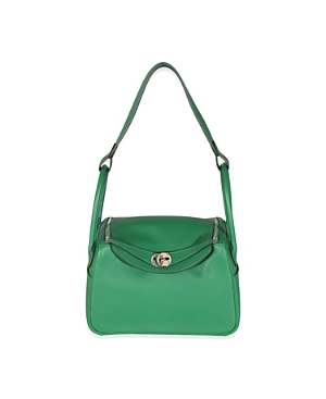 Pre-owned Hermes  Hermes Lindy Leather Handbag In Green
