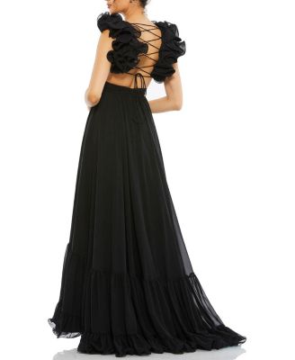 Rosette Chiffon Gown