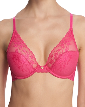 Shop Natori Cherry Blossom Convertible Lace Bra In Bright Blush