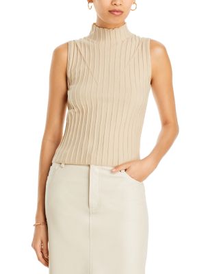 Derek Lam 10 Crosby - Ribbed Sleeveless Mock Neck Sweater