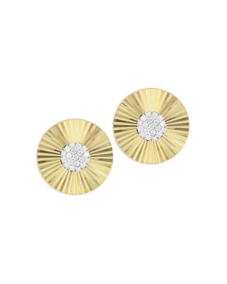 Phillips House 14K Yellow Gold & Rhodium Diamond Pave Aura Large Stud Earrings