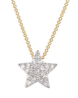 Phillips House - 14K Yellow Gold & Rhodium Diamond Mini Star Infinity Necklace, 16-18"