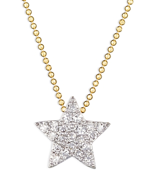 14K Yellow Gold & Rhodium Diamond Mini Star Infinity Necklace, 16-18