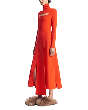 Shop A.w.a.k.e. Knit Turtleneck Dress In Red