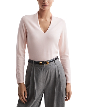 Reiss Lina V Neck Top In Light Pink