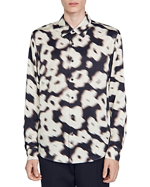 Sandro Blurry Flowers Loose Fit Shirt