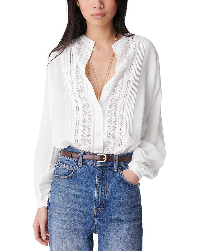 VANESSA BRUNO Coco Cotton Pintucked Blouse Bloomingdale s