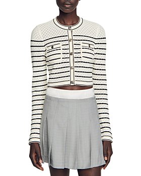 Sandro Riba Sequined Knit Cropped Cardigan