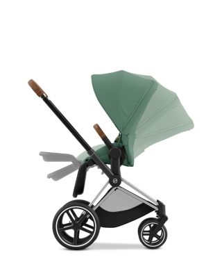 PRIAM 4 Stroller – Chrome Frame with Brown Handle