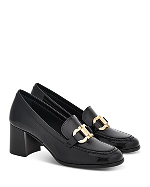 Shop Ferragamo Women's Marlena Gancini Patent Leather Block Heel Loafers In Nero