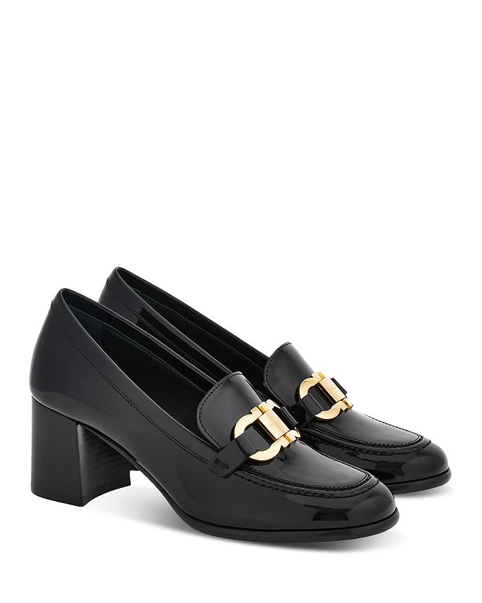 Ferragamo Women's Marlena Gancini Patent Leather Block Heel Loafers ...