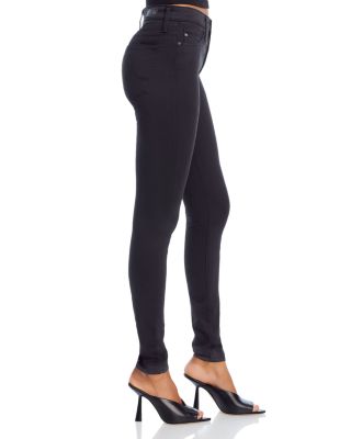 Farrah High-Rise Sateen Skinny Jeans in Black