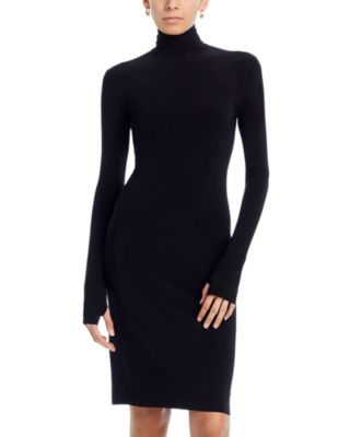black long sleeve turtleneck bodycon dress Black Turtleneck Bodycon Maxi Dress main image 0