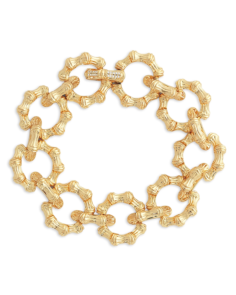 Anabel Aram Women's Bamboo 18k-gold-plated & Cubic Zirconia Chain Bracelet In Gold