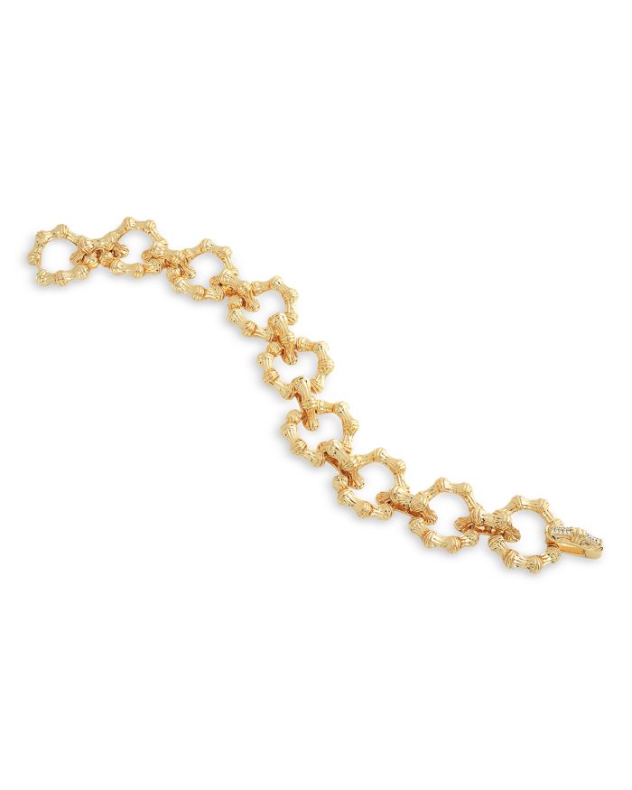 Sculpted Bamboo Chain Bracelet in 18K Gold Plated