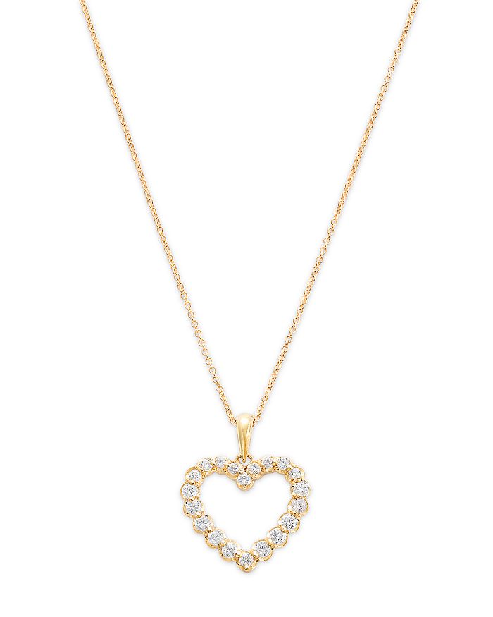 Bloomingdale's Diamond Classic Heart Pendant Necklace in 14K Yellow ...