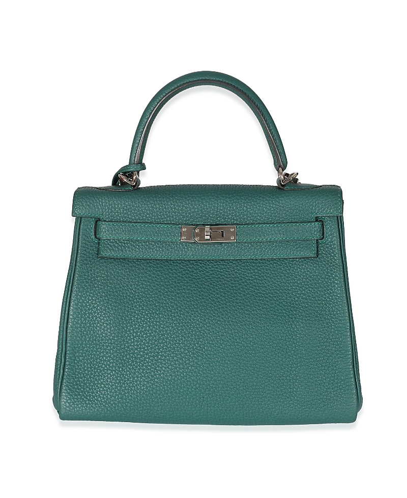 Pre-owned Pre-owned Hermes Hermes Kelly 25 Leather Handbag In Green