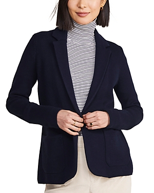 Vineyard Vines Knit Merino Wool Blend Blazer In Deep Bay
