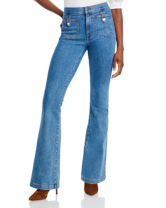 Veronica Beard Beverly High Rise Flare Jeans in Globetrotter Moon ...