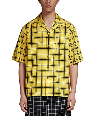 Marni Short-sleeve Checked Shirt In Yellow
