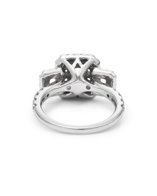 Diamond Octagon & Round Halo Engagement Ring in 14K White Gold, 2.5 ct. t.w