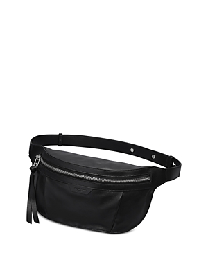 Shop Rag & Bone Commuter Leather Belt Bag In Black/silver