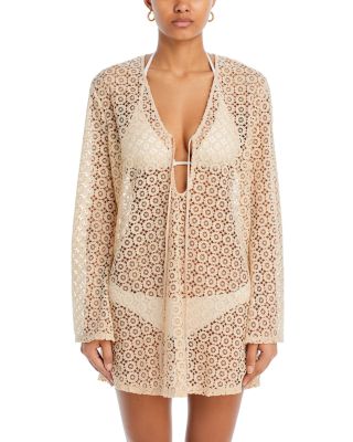 Lace Keyhole Mini Dress Swim Cover-Up - Exclusive