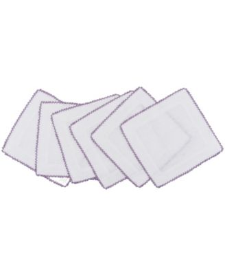 Tina Chen Designs Inverted Picot Edge Cocktail Napkin 6-piece Set In French Lilac