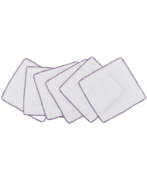 Shop Tina Chen Designs Picot Edge Cocktail Napkins, Set Of 6 In Orchid