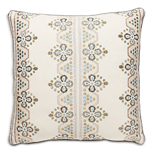 Scalamandre Imogen Embroidery Decorative Pillow, 18 X 18 In Earl Grey