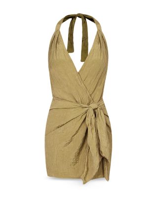 Solid Cane Halter Cover-Up Dress