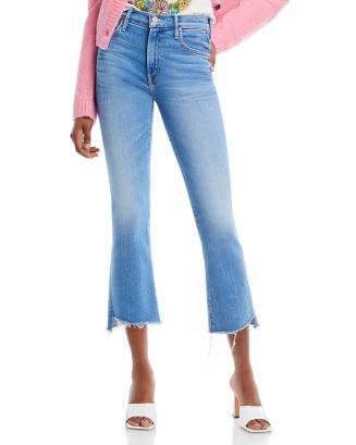 MOTHER The Insider High Rise Crop Step Fray Bootcut Jeans Women -  Bloomingdale's