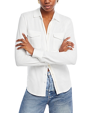 Shop Rag & Bone Luca Button Front Shirt In White