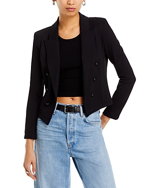 Shop L Agence L'agence Wayne Crop Blazer In Black