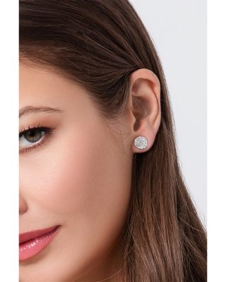 Rhodium & 14K Yellow Gold Diamond Mini Infinity Stud Earrings