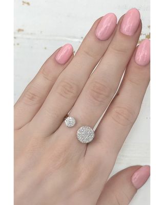 Rhodium & 14K Yellow Gold & Diamond Double Open Infinity Ring